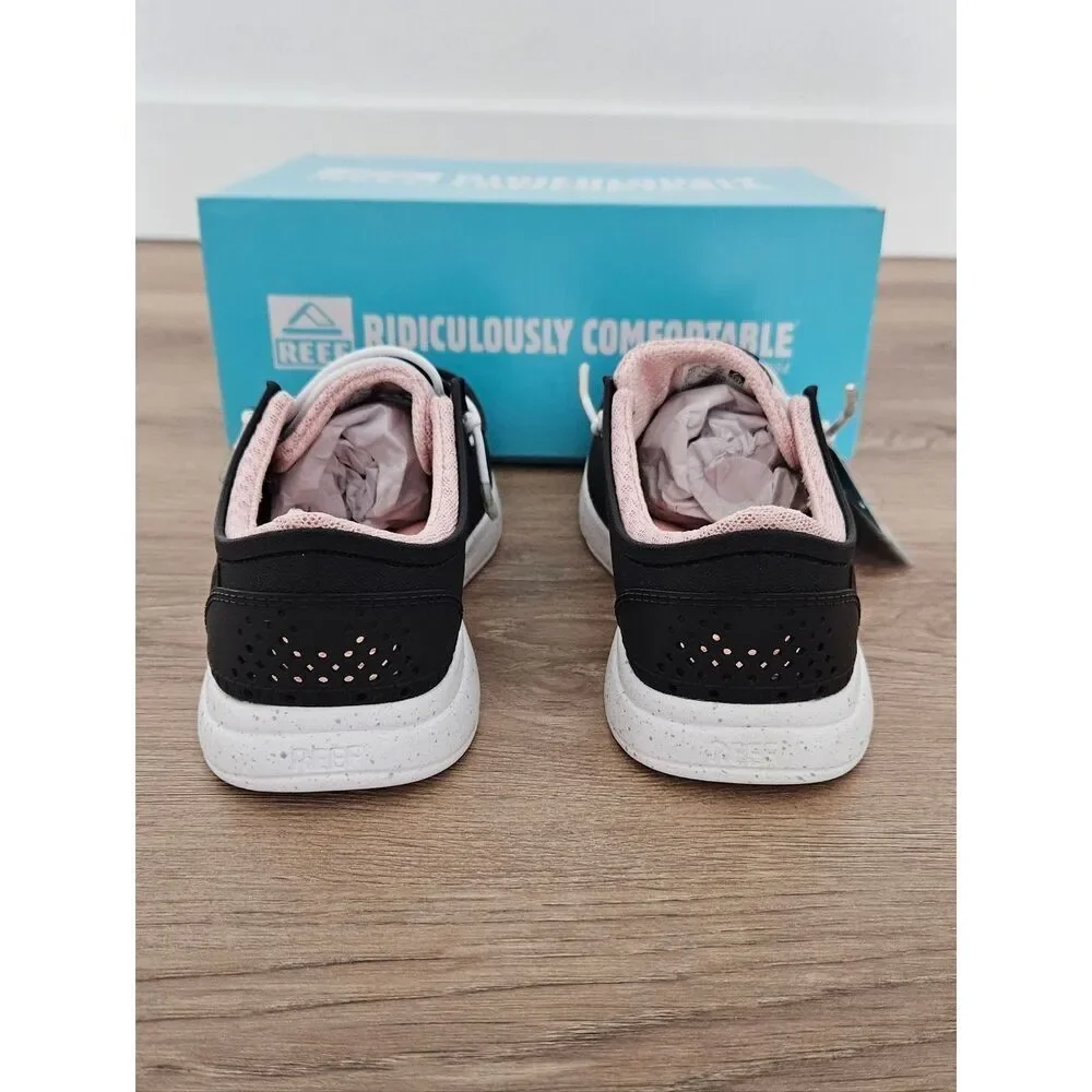 Reef Black and White Slip-On Sneakers Size 5